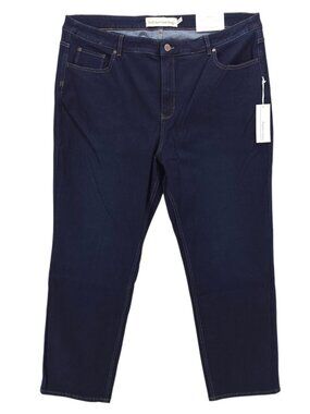 NWT SOFT SURROUNDINGS Ultimate Fly Front Straight Leg Jeans Marina Wash 22W